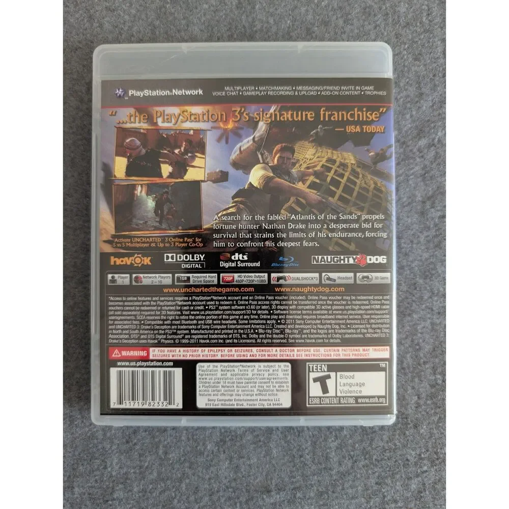 Uncharted Trilogy Bundle PS3 - Drake's Fortune, Among Thieves, Drake's Deception